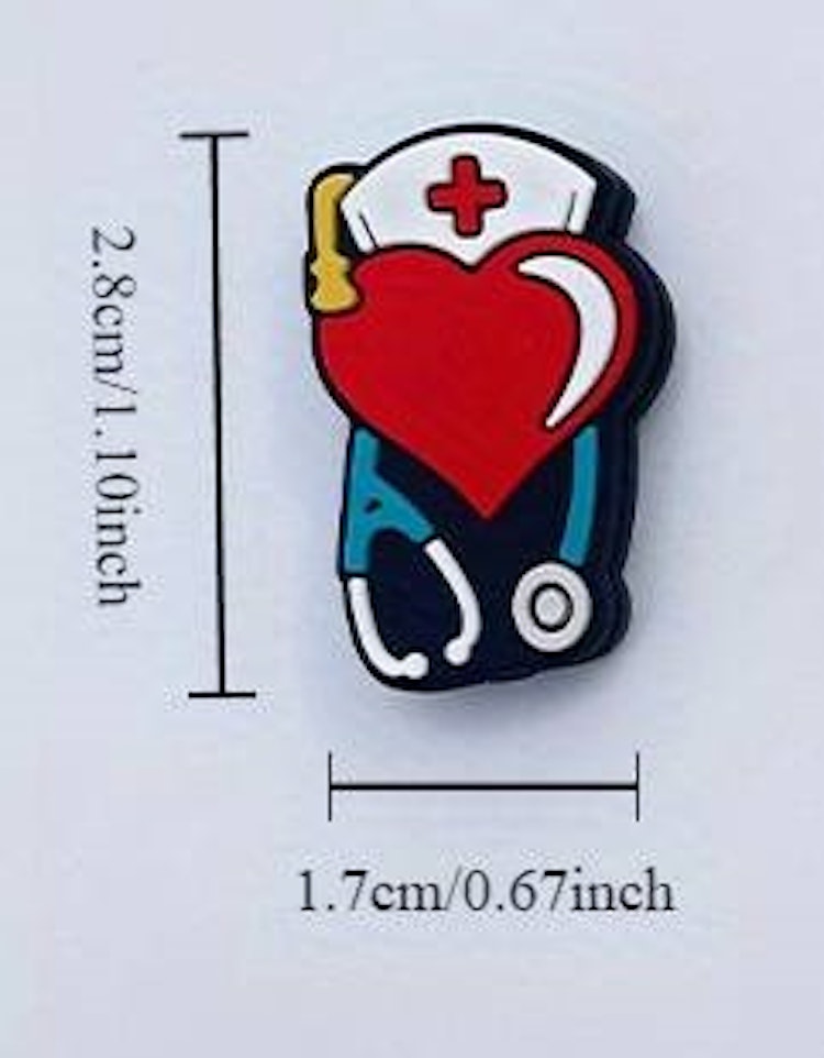 Silikon-pärla, nurse hjärta, svart - 28mm