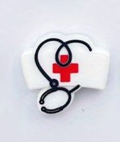 Silikon-pärla, nurse, vit - 29mm