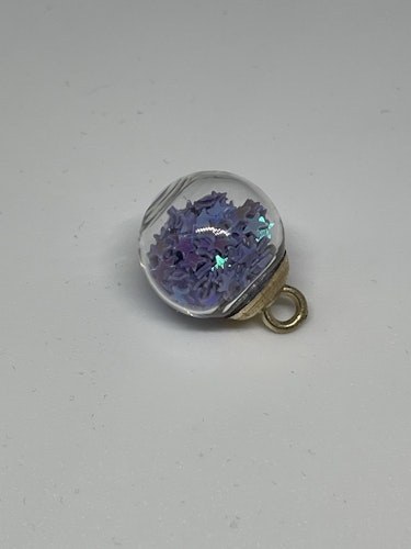Glaskula med stjärnglitter - Lila