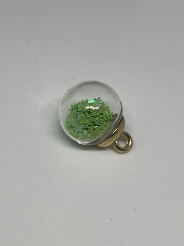 Glaskula med stjärnglitter - Grön