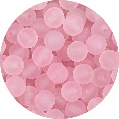 Macaroonfärgad akryl, 8mm, rosa - 50p