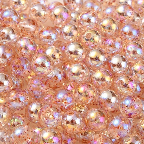 Glitterplätterad akryl, 8mm, röd - 50p