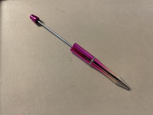 Pärlbar penna med extra stift - metallic - mörkrosa/guld
