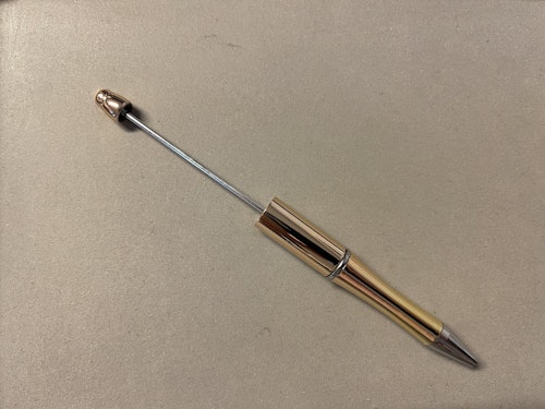 Pärlbar penna med extra stift - metallic - guld/gul