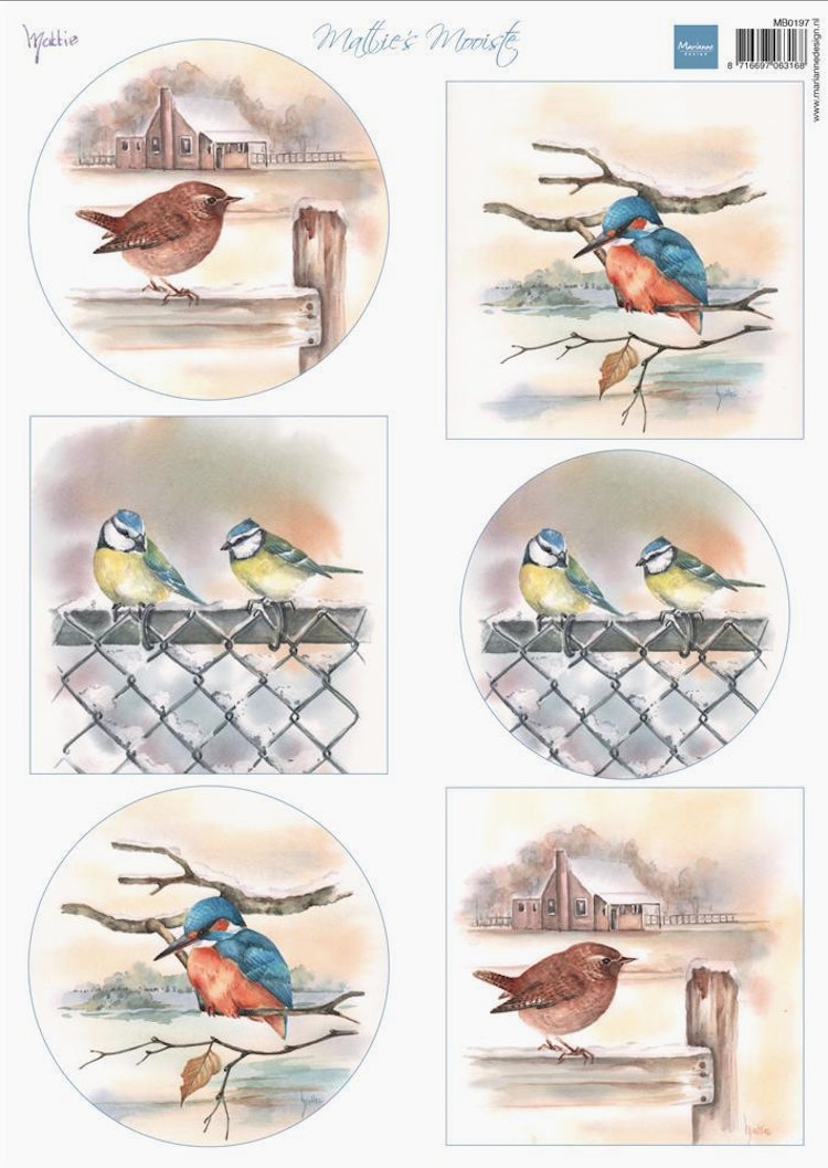 Marianne Design - Matties Mooiste - MB0197 - Birds in winter