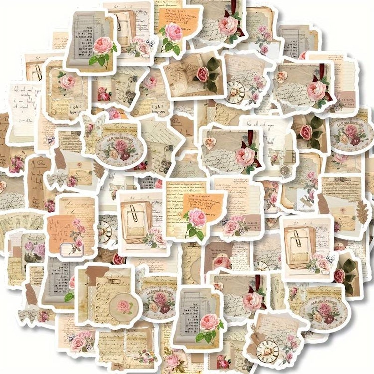 Klistermärken - Brev med rosor - 25 st