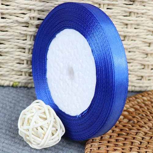 Satinband, blå - 10mm x 22m
