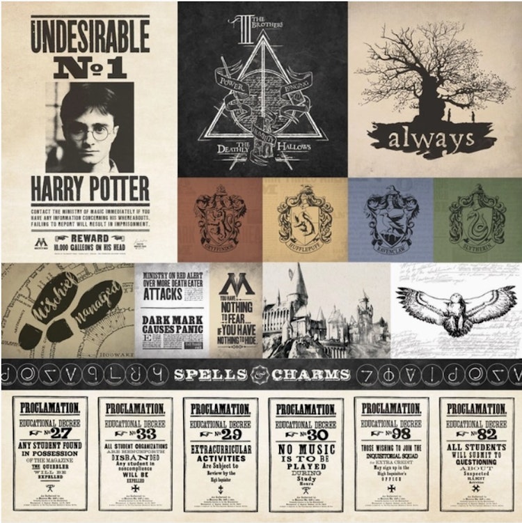 Harry Potter - Papper 12x12 - Parchment tags