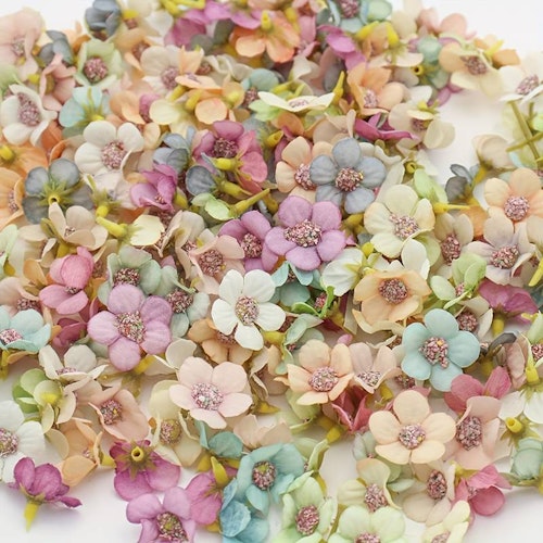 Konstgjorda mini daisy, mixad färg - 50st