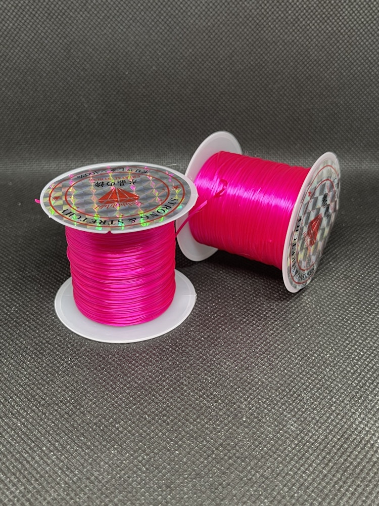 Elastisk tråd, mörkrosa - 0,8mm x 10m