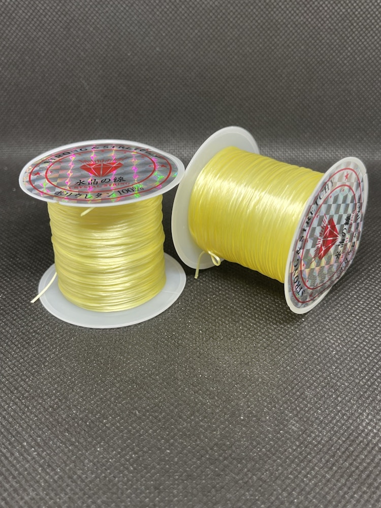 Elastisk tråd, ljusgul - 0,8mm x 10m