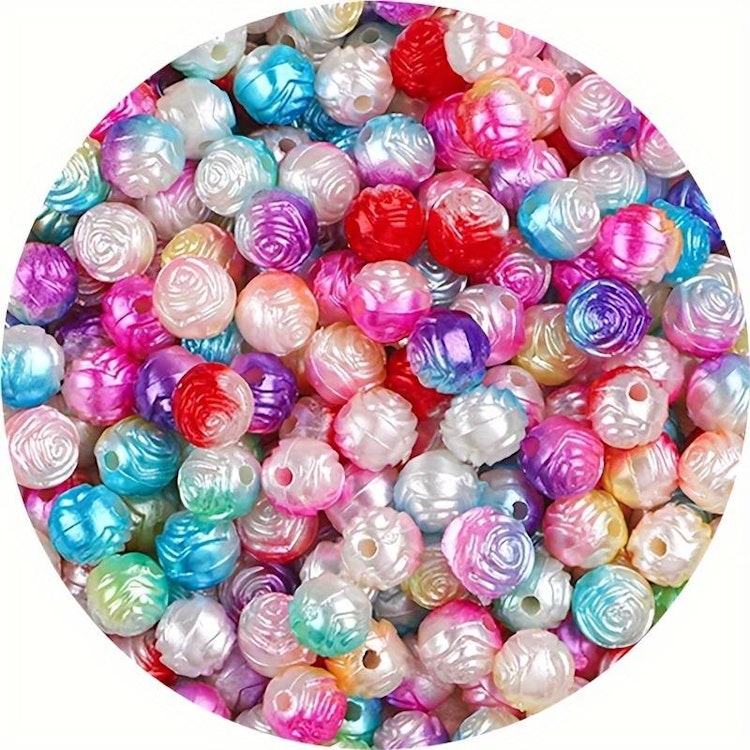 Rosenpärla, 8mm, gradient mix - 50st