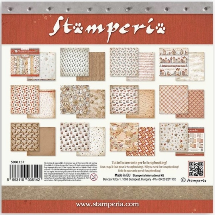 Stamperia - 12x12 Paper pad - Gear up for christmas - SBBL157