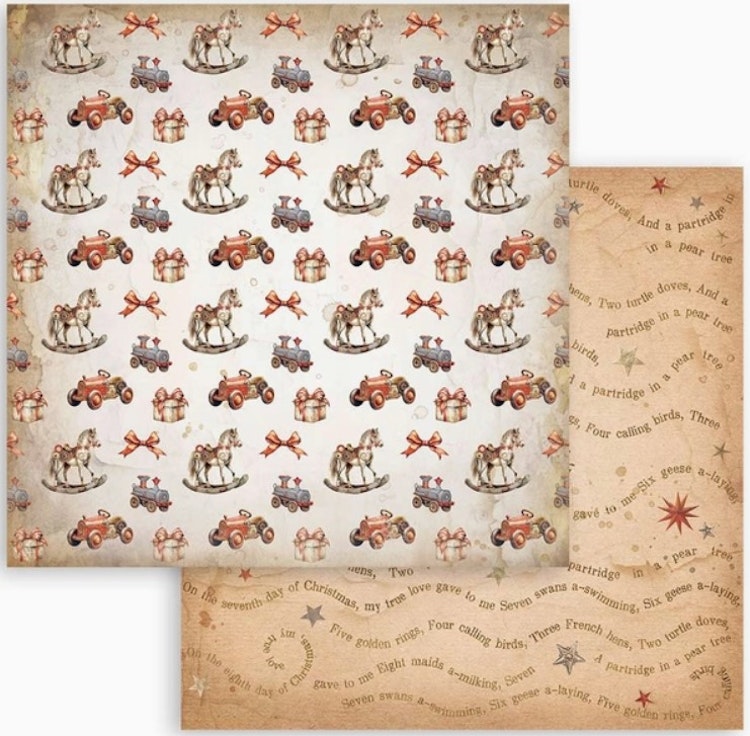 Stamperia - 12x12 Paper pad - Gear up for christmas - SBBL157