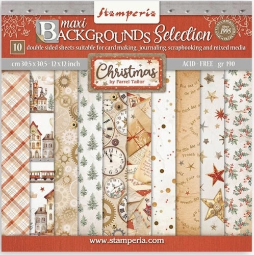 Stamperia - 12x12 Paper pad - Gear up for christmas - SBBL157