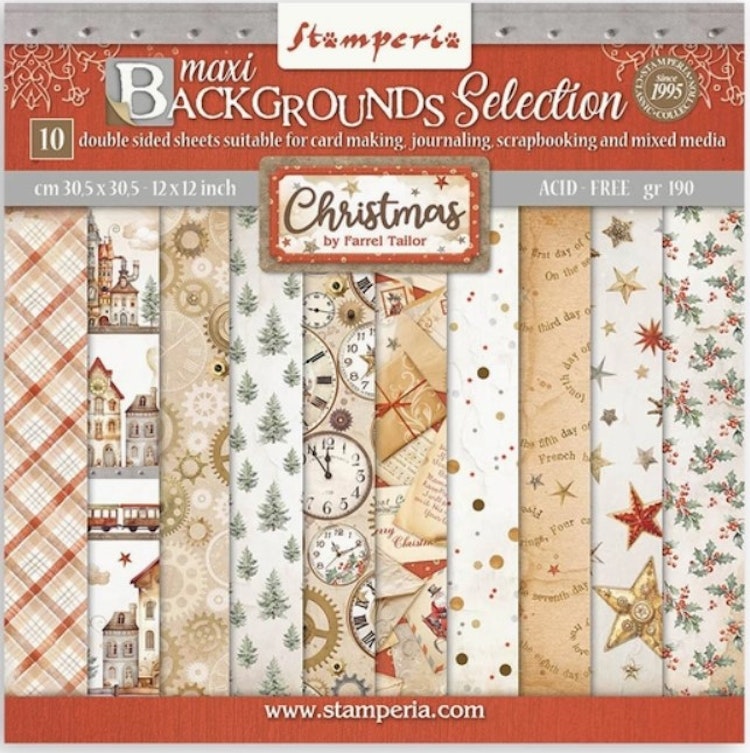 Stamperia - 12x12 Paper pad - Gear up for christmas - SBBL157