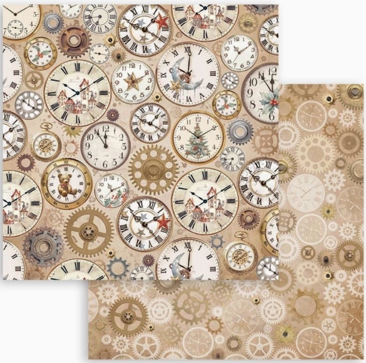 Stamperia - 12x12 Paper pad - Gear up for christmas - SBBL157