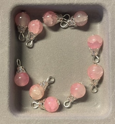 Hänge med glaspärla - rosa