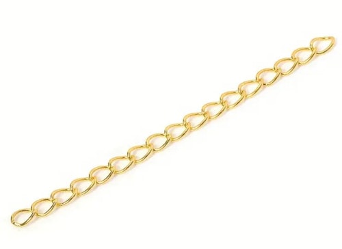 Förlängningskedja, 5cm, guld - 25st