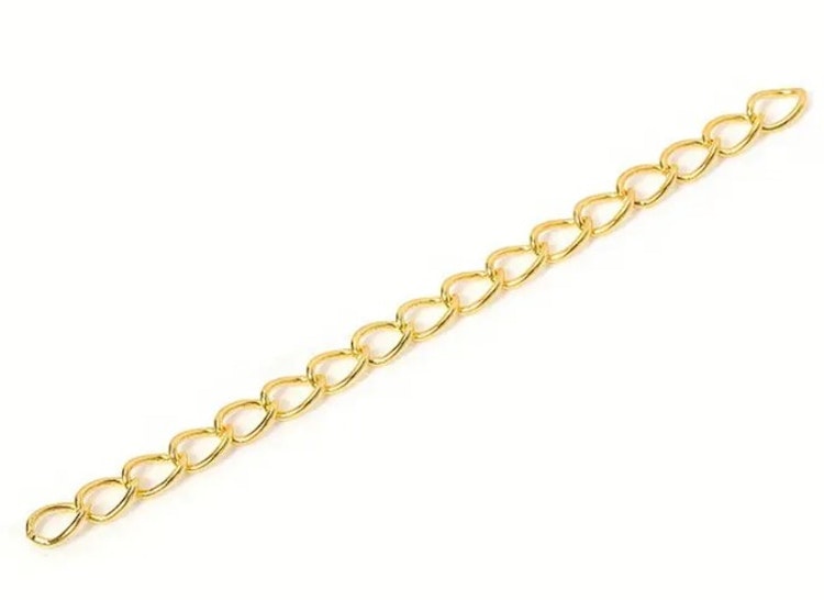 Förlängningskedja, 5cm, guld - 25st