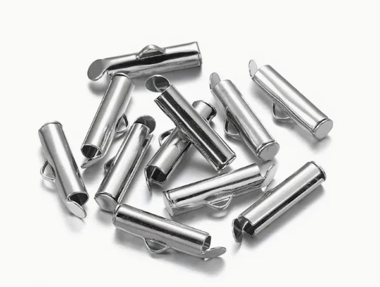 Slider-spänne, silver, 10mm - 10st