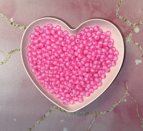 Multi-facetterad, 8mm, rosa - 50st