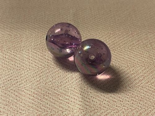 Glitterpärla, lila - 20mm