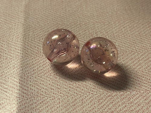 Glitterpärla, ljusrosa - 20mm