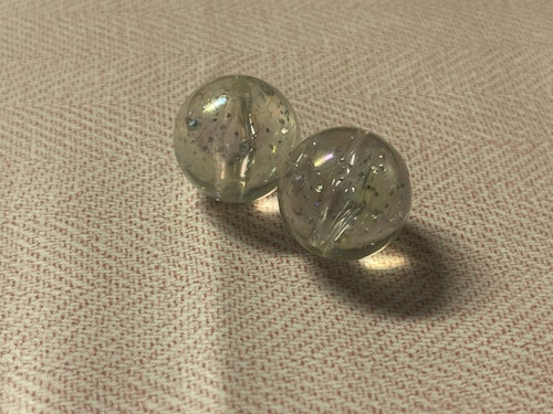 Glitter/krackelerad, vit/transparent - 20mm