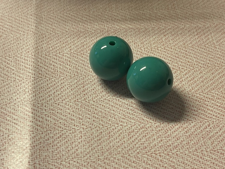 Akrylpärla, mörk turkos - 20mm