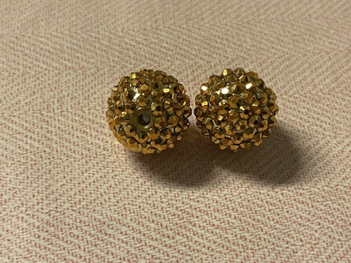 Rhinestone, guld - 20mm