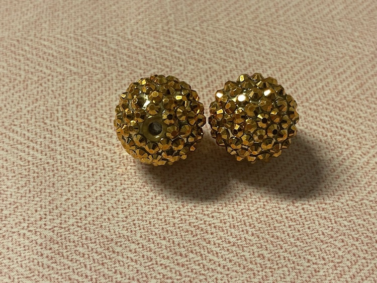 Rhinestone, guld - 20mm