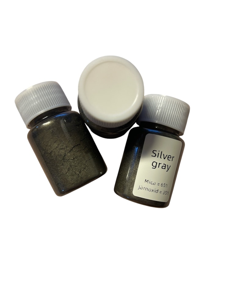 Mica-pulver, silver gray - 20ml