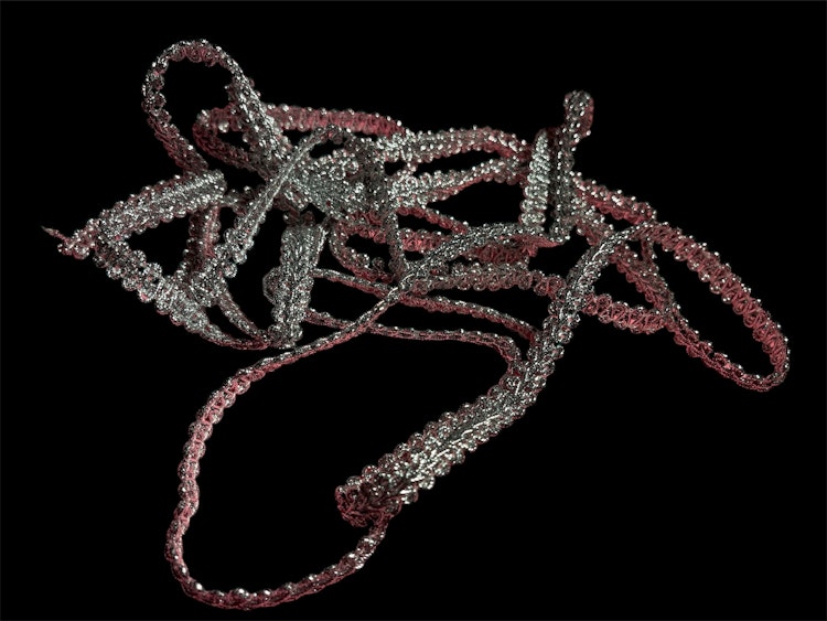 Sidenband, silver - 2,5m x 1cm