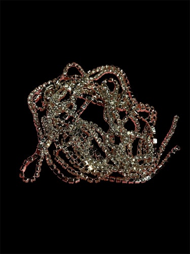 Strasskedja, silver - Ca 1,5-2m x 3mm