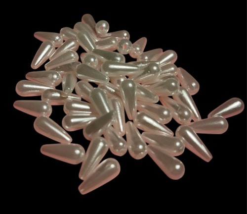 Droppformad akrylpärla, 14mm x 6mm - 50st