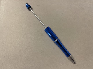 Pärlbar penna med extra stift - metallic - mörkblå