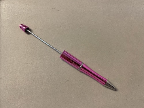 Pärlbar penna med extra stift - metallic - mörkrosa