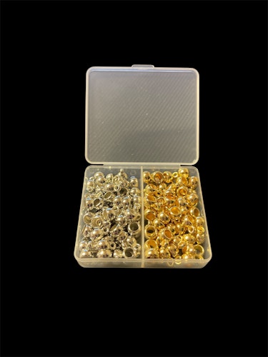 Berlock-hänge, plast, guld och silver - 8mm, 100st