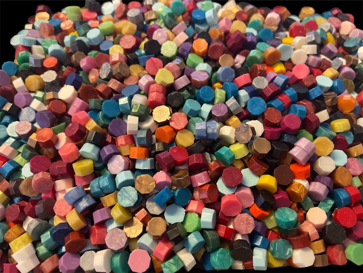 Oktagonala vaxpärlor, mix - 100st