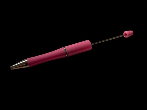 Pärlbar penna, rosa med extra stift