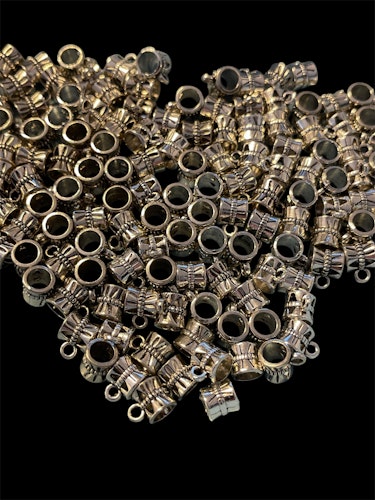 Berlock-hänge, metall - antik silver, 10st