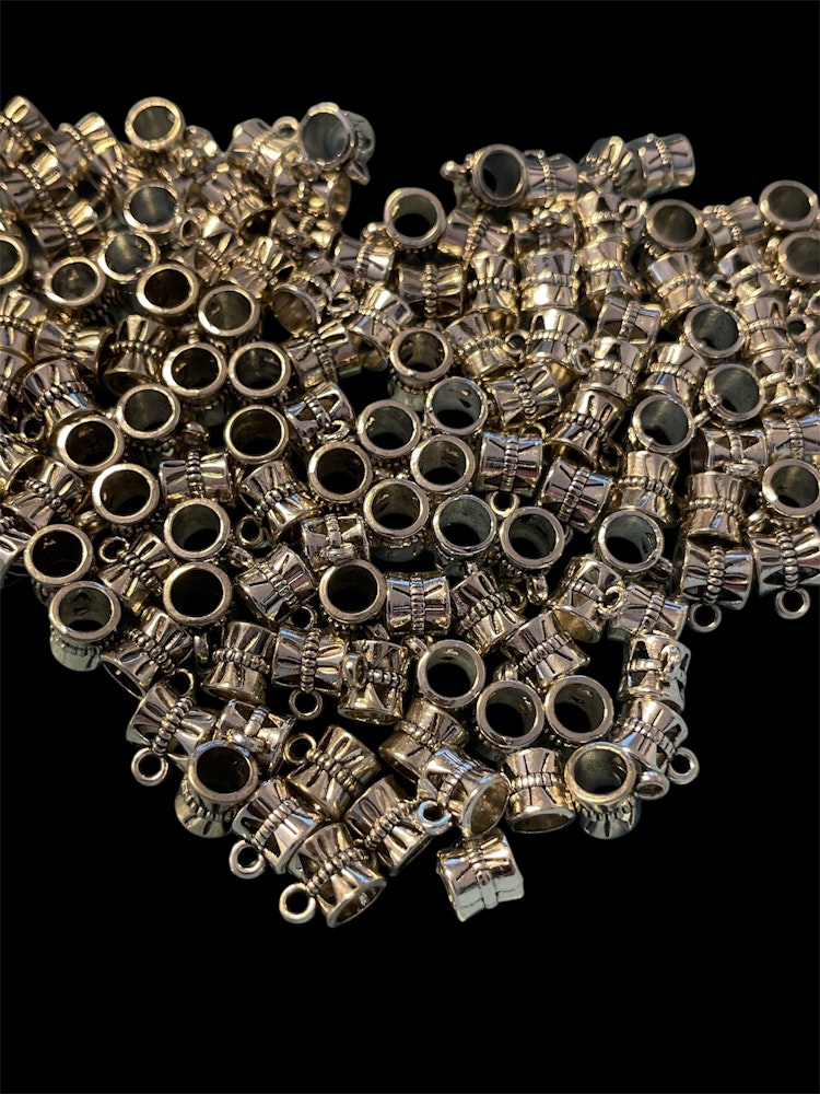 Berlock-hänge, metall - antik silver, 10st