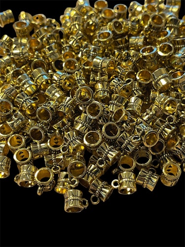 Berlock-hänge, metall - antik guld, 10st