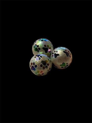 Pärla med tassar, 16mm, vit - 1st