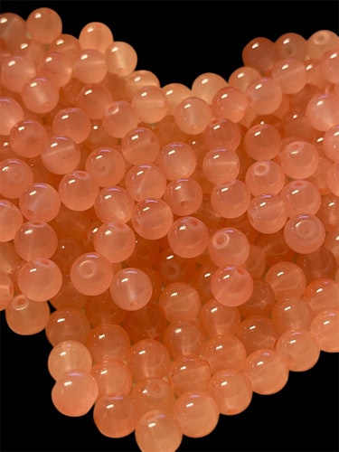 Glas, agatpärla, 8mm, vattenmelon - 50st