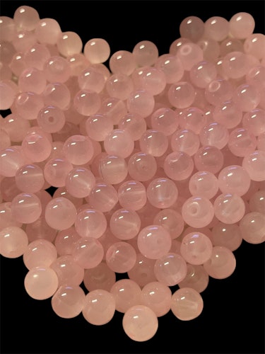 Glas, agatpärla, 8mm, rosa - 50st