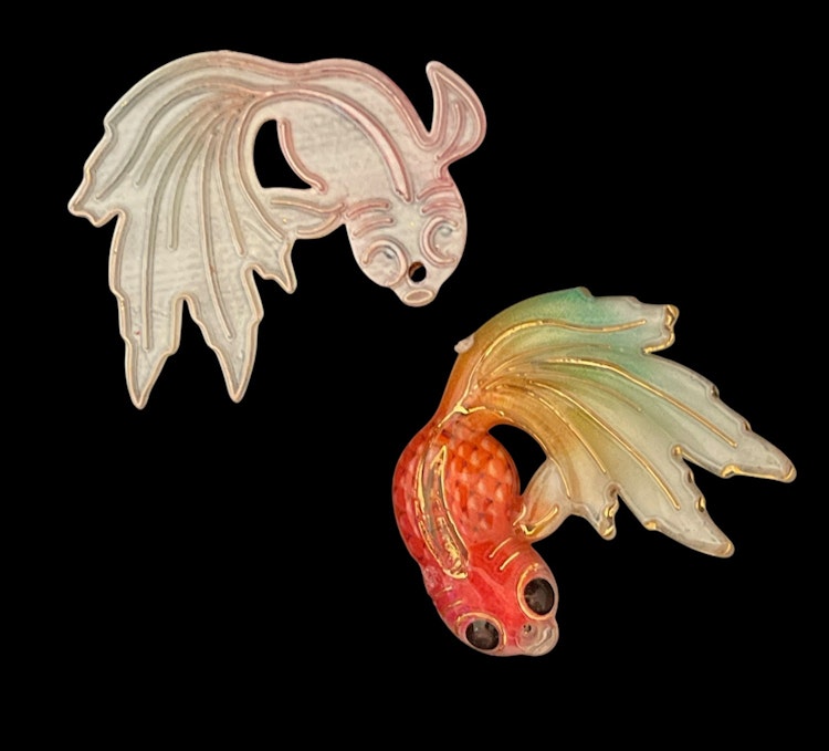 Koi-fisk, röd-gul-grön