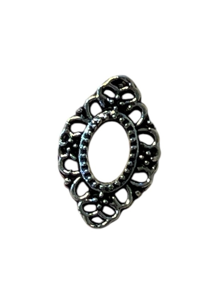 Nailart, ram i metall, silver - 8 st