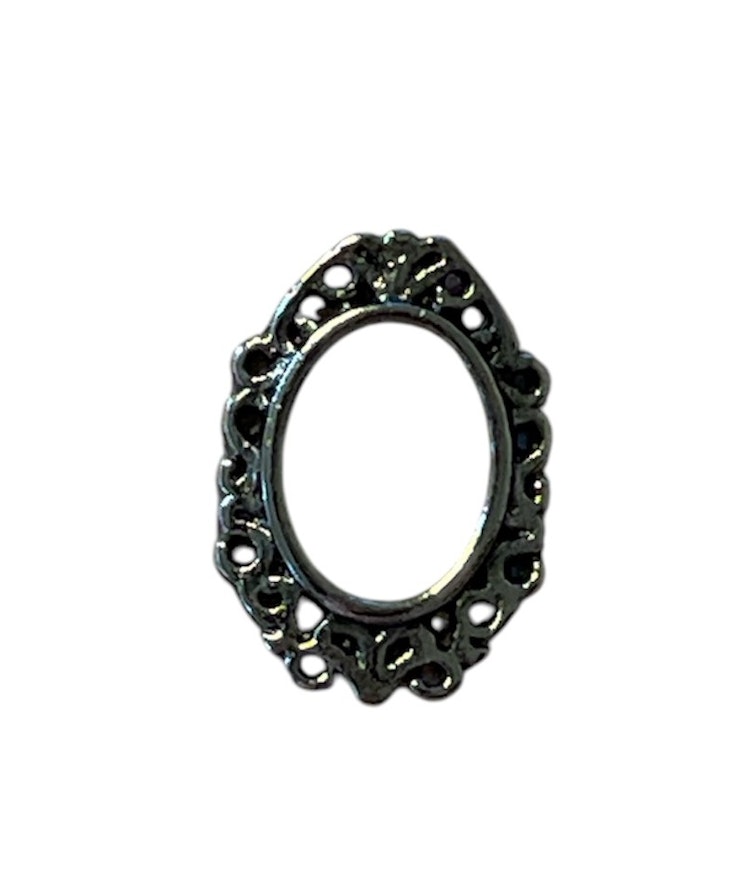 Nailart, ram i metall, silver - 8 st